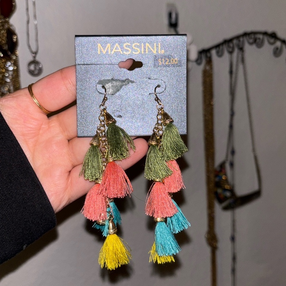 Colorful dangle earrings